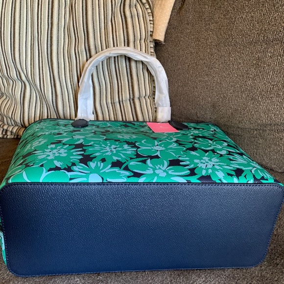 Authentic KATE SPADE leather Floral zip top tote Limited Edition - Picture 8 of 9